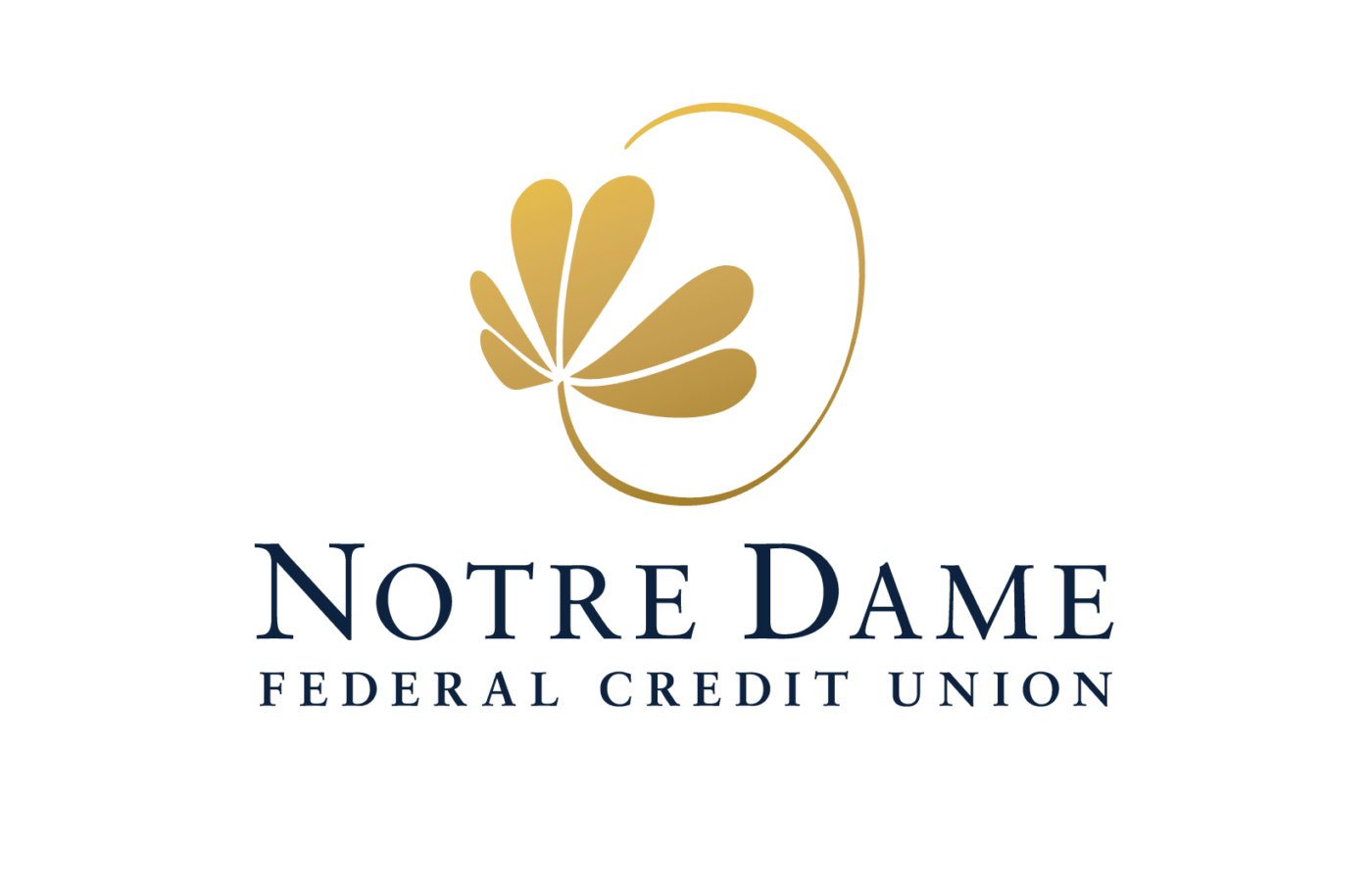 Notre Dame FCU Logo Stacked Gradient (1) | Mascot Hall of Fame