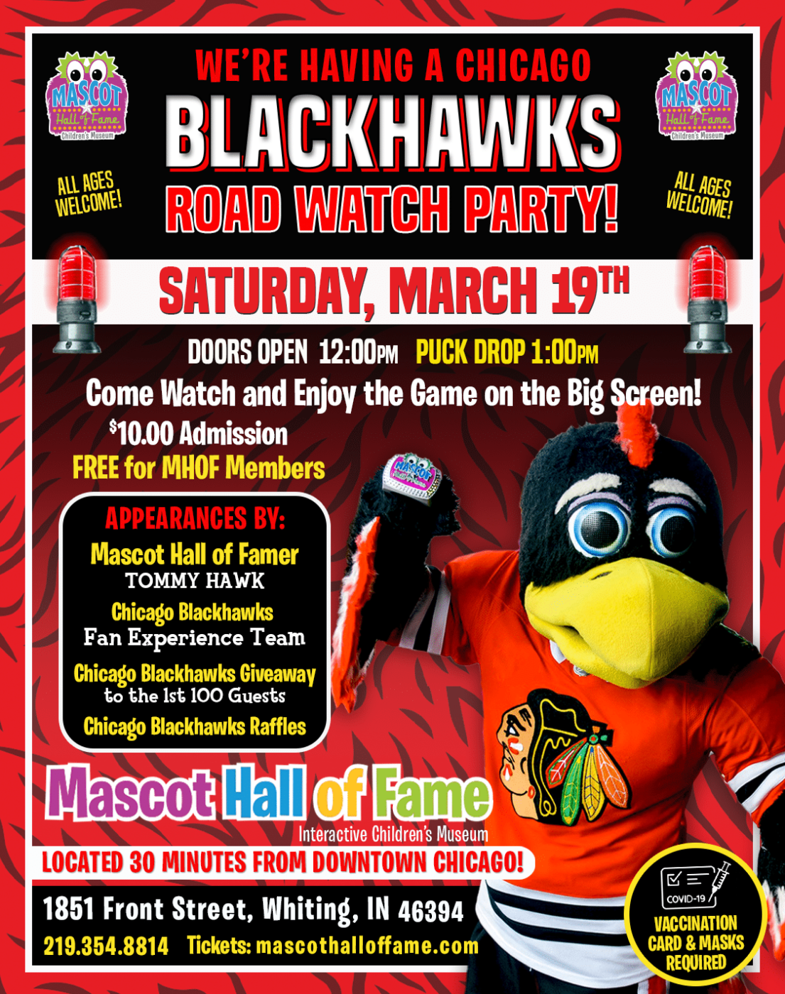 MHOF Blackhawks Road Watch Party EMAIL PROMO