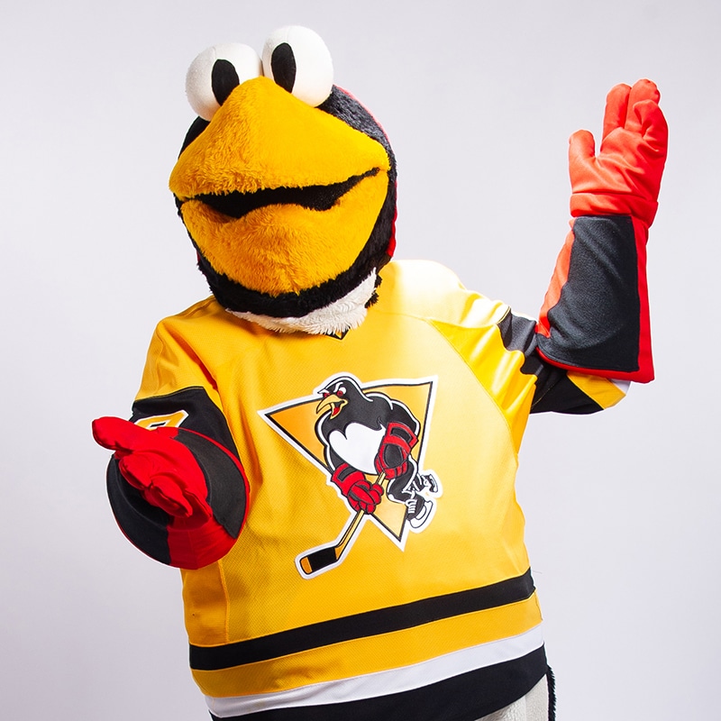 Tux with cup, Wilkes-Barre Scranton Penguins mascot, Tux, p…