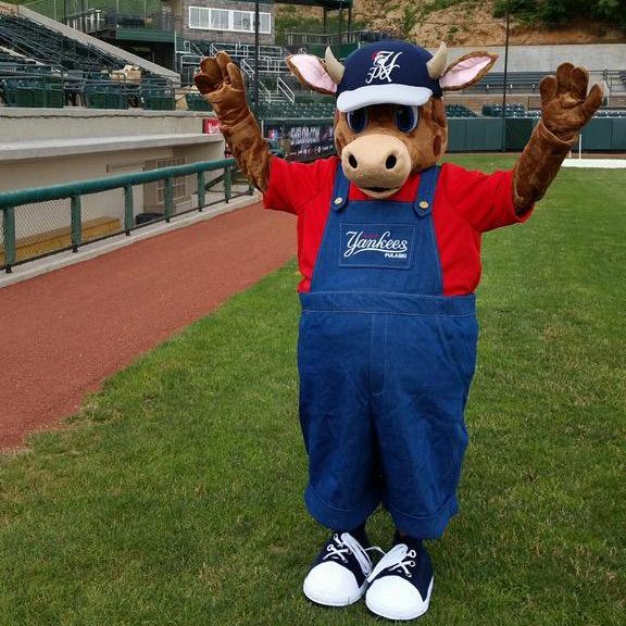 Rhubarb the mascot for the Tacoma Rainiers.