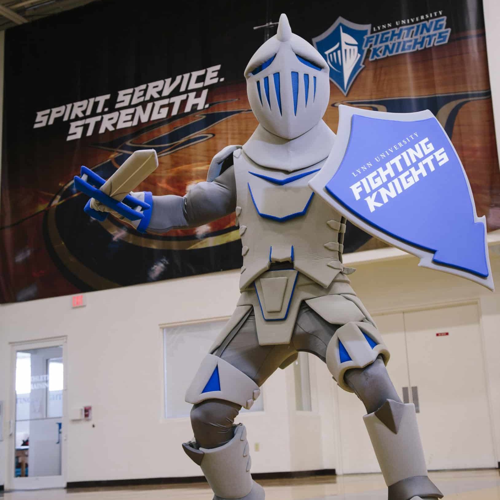 Lynn University reveals Lance, its new Fighting Knights mascot (PRNewsFoto/Lynn University)