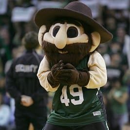 CHARLOTTE - NOVEMBER 29:  The mascot of the UNC Charlotte 49ers rallies the fans during the college basketball game against the Wake Forest Demon Deacons at the Bobcats Arena on November 29, 2007 in Charlotte, North Carolina. (Photo by Streeter Lecka/Getty Images)