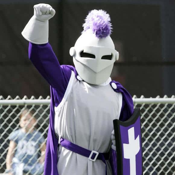 Holy Cross unveiled its new and yet unnamed mascot before the football game against Fordham in Worcester, Mass., Saturday, Sept. 30, 2006.  Holy Cross won 28-21.  (AP Photo/Robert E. Klein)
