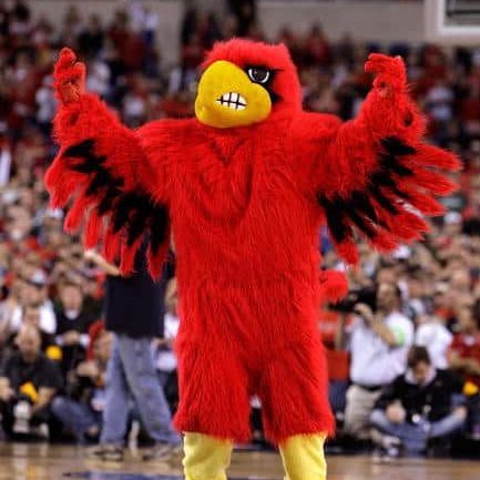 INDIANAPOLIS - MARCH 29:  The mascot for the Louisville Cardinals performs against the Michigan State Spartans during the fourth round of the NCAA Division I Men's Basketball Tournament at the Lucas Oil Stadium on March 29, 2009 in Indianapolis, Indiana.  (Photo by Andy Lyons/Getty Images)